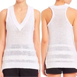 rag & bone Dina White Shell Knit Sweater Halter Tank Top
